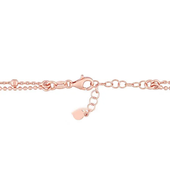 JMS always Necklaces Original AMOUR 2Strand Ball Bead Chain Necklace In Rose Plated Sterling Silver 19 In JMS always Necklaces Original AMOUR 2Strand Ball Bead Chain Necklace In Rose Plated Sterling Silver 19 In