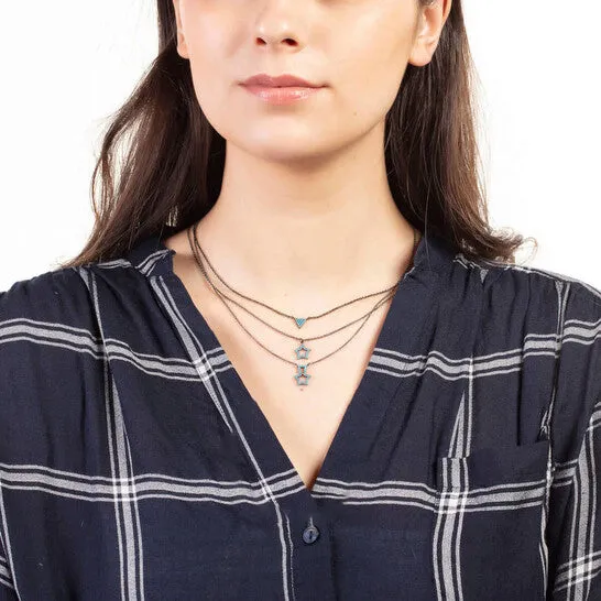 JMS always Necklaces Original Elegant Confetti Womens 18K Black Gold Plated Simulated Turquoise Star Pendant Necklace JMS always Necklaces Original Elegant Confetti Womens 18K Black Gold Plated Simulated Turquoise Star Pendant Necklace