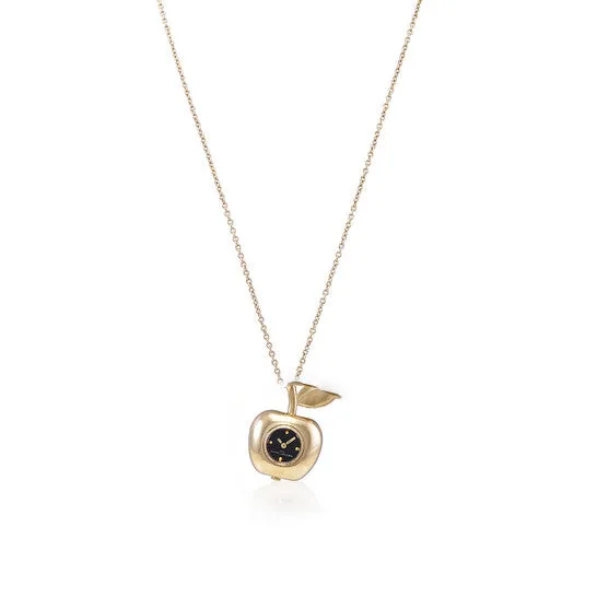 JMS always Necklaces Original Marc Jacobs Quartz Black Dial The Bauble Apple Pendant Ladies Necklace Watch MJ0120179308 JMS always Necklaces Original Marc Jacobs Quartz Black Dial The Bauble Apple Pendant Ladies Necklace Watch MJ0120179308