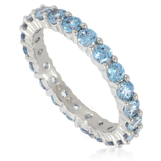 JMS always Rings Original Swarovski Rhodium Plated Blue Round Cut Matrix Ring Size 50 JMS always Rings Original Swarovski Rhodium Plated Blue Round Cut Matrix Ring Size 50