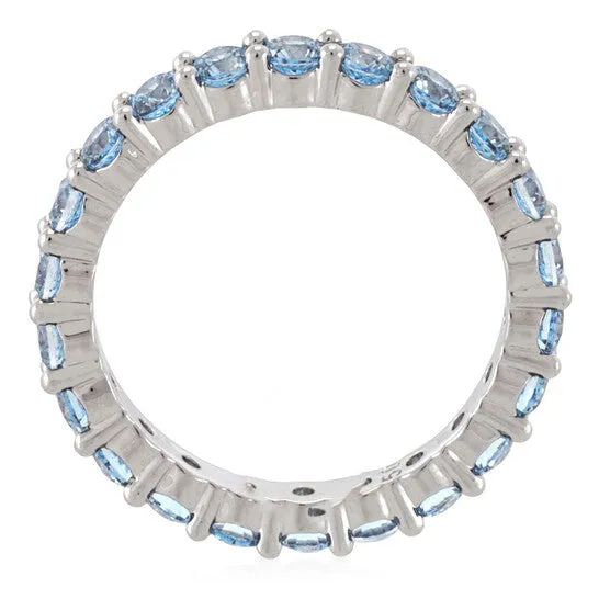 JMS always Rings Original Swarovski Rhodium Plated Blue Round Cut Matrix Ring Size 50 JMS always Rings Original Swarovski Rhodium Plated Blue Round Cut Matrix Ring Size 50
