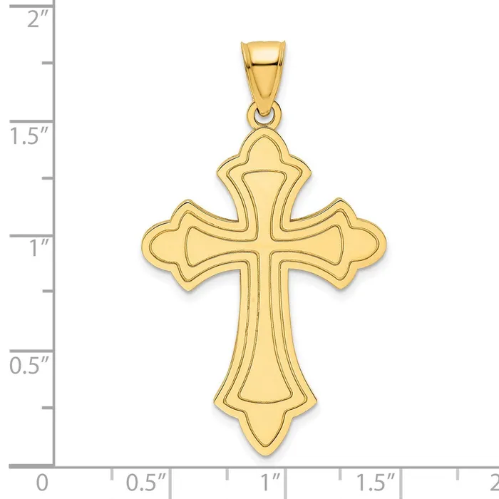 Necklaces 14k Yellow Gold Polished Cross Pendant Goldia