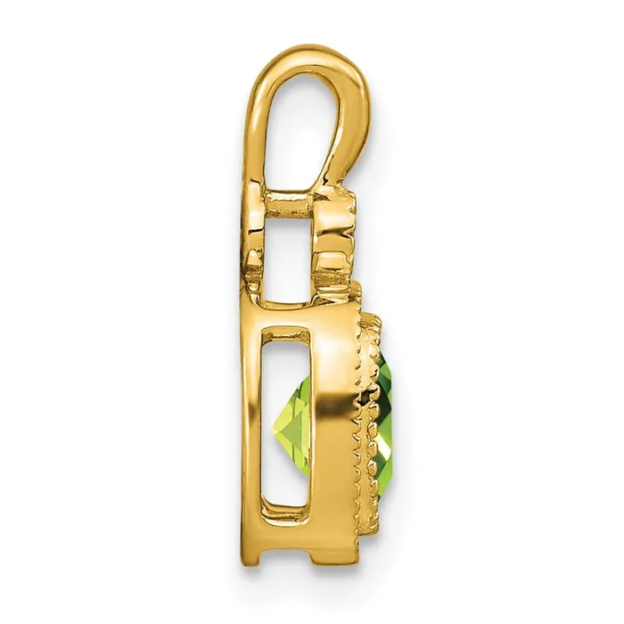 Necklaces Goldia Solid 14k Yellow Gold Cushion Simulated Peridot and CZ Pendant Necklaces Goldia Solid 14k Yellow Gold Cushion Simulated Peridot and CZ Pendant