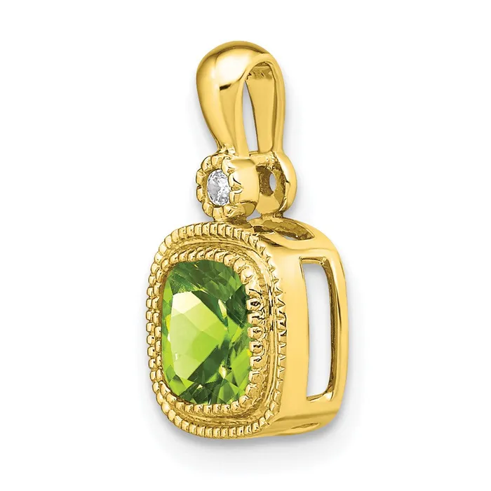 Necklaces Goldia Solid 14k Yellow Gold Cushion Simulated Peridot and CZ Pendant Necklaces Goldia Solid 14k Yellow Gold Cushion Simulated Peridot and CZ Pendant