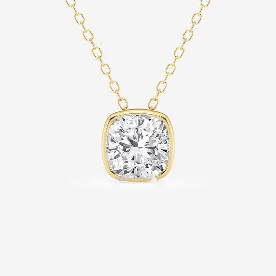 Necklaces JMS always Original Brilliant Diamond 150 cttw 14KT Yellow Gold Bezel Setting CushionCut Lab Grown Diamond Pendant Necklace for WomenVS2 Necklaces JMS always Original Brilliant Diamond 150 cttw 14KT Yellow Gold Bezel Setting CushionCut Lab Grown Diamond Pendant Necklace for WomenVS2