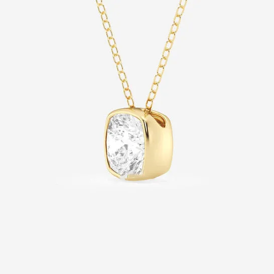 Necklaces JMS always Original Brilliant Diamond 150 cttw 14KT Yellow Gold Bezel Setting CushionCut Lab Grown Diamond Pendant Necklace for WomenVS2 Necklaces JMS always Original Brilliant Diamond 150 cttw 14KT Yellow Gold Bezel Setting CushionCut Lab Grown Diamond Pendant Necklace for WomenVS2