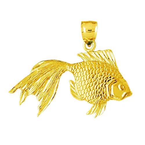 PreStyled Sets Goldia 14K Gold 42MM Veiltail Goldfish Pendant