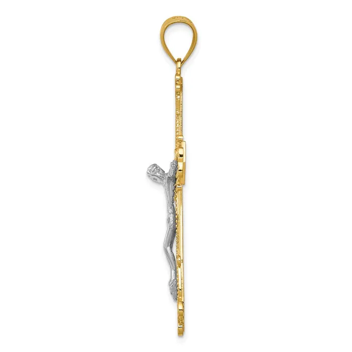 Rings 14k Twotone Gold Diamondcut Crucifix Pendant Goldia