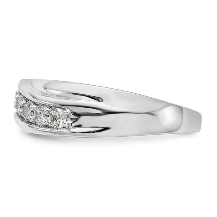 Rings 14k White Gold 12 Ct Lab Grown Diamond VSSI G Seven Stone Mens Ring Goldia