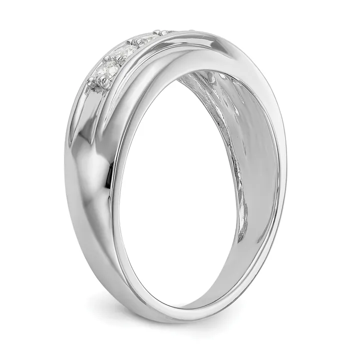 Rings 14k White Gold 12 Ct Lab Grown Diamond VSSI G Seven Stone Mens Ring Goldia