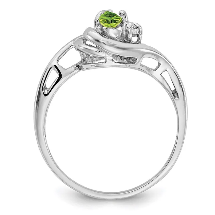 Rings 14k White Gold 5x3mm Pear Peridot A Real Diamond ring Goldia