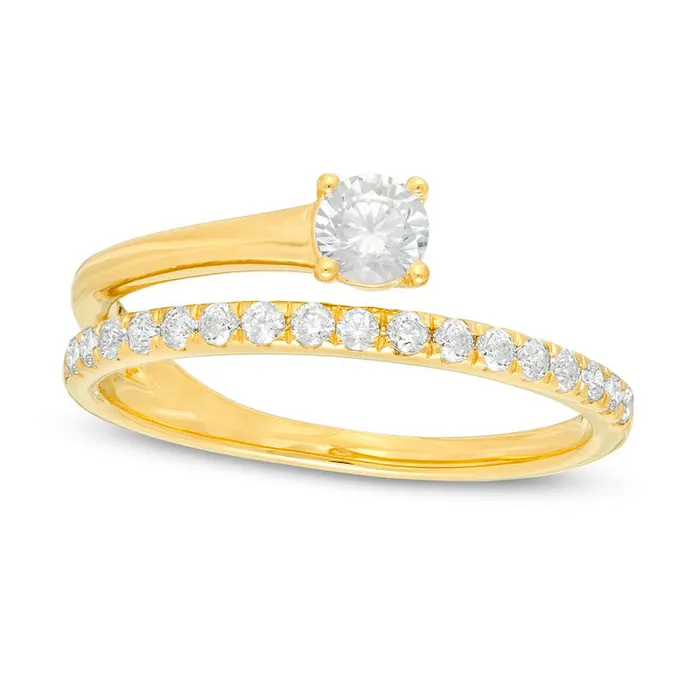 Rings Goldia 050 CT TW Natural Clarity Enhanced Diamond SolitaireStyle Wrap Ring in Solid 10K Yellow Gold Rings Goldia 050 CT TW Natural Clarity Enhanced Diamond SolitaireStyle Wrap Ring in Solid 10K Yellow Gold