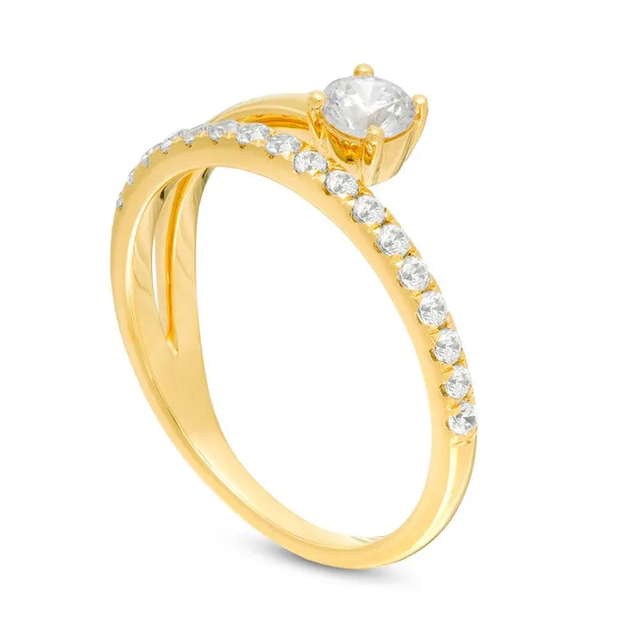 Rings Goldia 050 CT TW Natural Clarity Enhanced Diamond SolitaireStyle Wrap Ring in Solid 10K Yellow Gold Rings Goldia 050 CT TW Natural Clarity Enhanced Diamond SolitaireStyle Wrap Ring in Solid 10K Yellow Gold