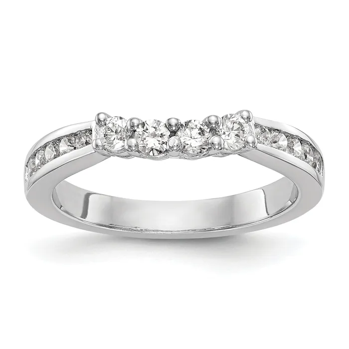 Rings Goldia 057ct CZ Solid Real 14k White Gold Wedding Wedding Band Ring Rings Goldia 057ct CZ Solid Real 14k White Gold Wedding Wedding Band Ring