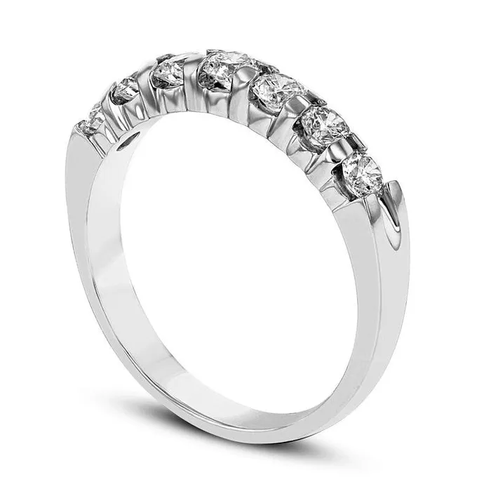 Rings Goldia 075 CT TW Natural Diamond Seven Stone Anniversary Band in Solid 14K White Gold Rings Goldia 075 CT TW Natural Diamond Seven Stone Anniversary Band in Solid 14K White Gold