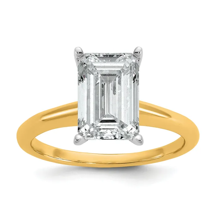 Rings Goldia 14k TwoTone 3 Ct Certified Lab Grown Diamond VSSI G Emerald Solitaire Engagement Ring Rings Goldia 14k TwoTone 3 Ct Certified Lab Grown Diamond VSSI G Emerald Solitaire Engagement Ring