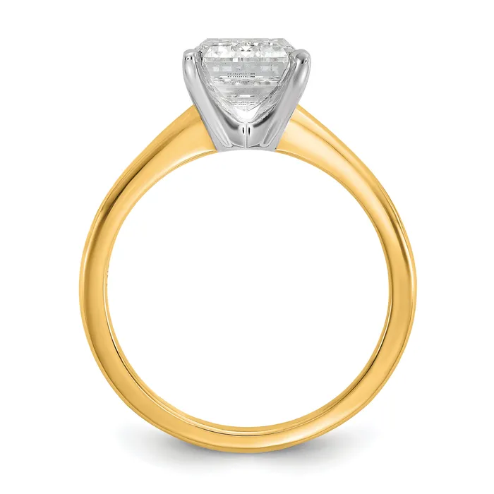 Rings Goldia 14k TwoTone 3 Ct Certified Lab Grown Diamond VSSI G Emerald Solitaire Engagement Ring