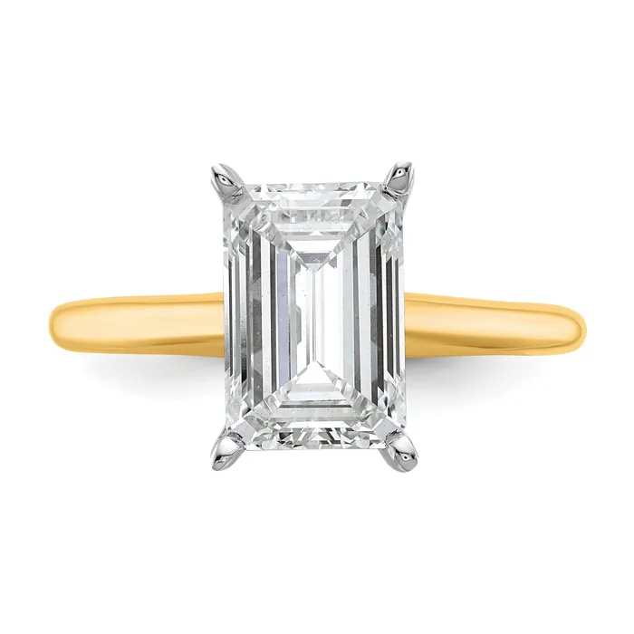 Rings Goldia 14k TwoTone 3 Ct Certified Lab Grown Diamond VSSI G Emerald Solitaire Engagement Ring