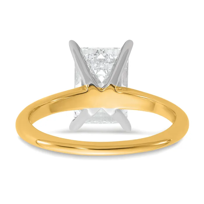 Rings Goldia 14k TwoTone 3 Ct Certified Lab Grown Diamond VSSI G Emerald Solitaire Engagement Ring