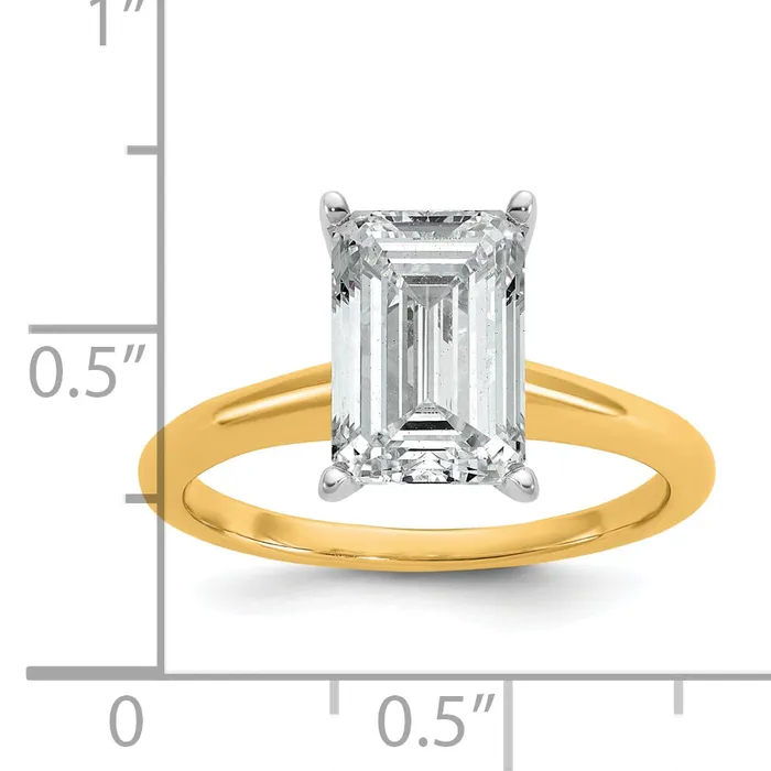 Rings Goldia 14k TwoTone 3 Ct Certified Lab Grown Diamond VSSI G Emerald Solitaire Engagement Ring