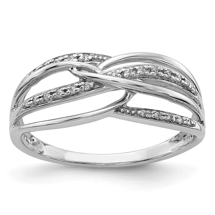 Rings Goldiacom 14K White Gold Real Diamond Ring