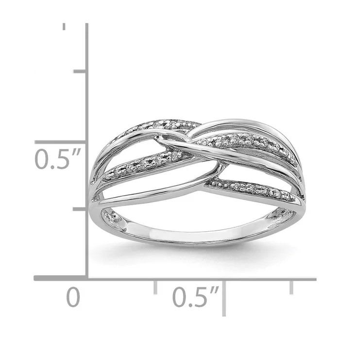 Rings Goldiacom 14K White Gold Real Diamond Ring