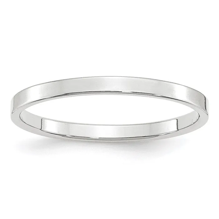 Rings Goldia Solid 14K White Gold 2mm Light Weight Flat MensWomens Wedding Band Ring Size 75 Rings Goldia Solid 14K White Gold 2mm Light Weight Flat MensWomens Wedding Band Ring Size 75