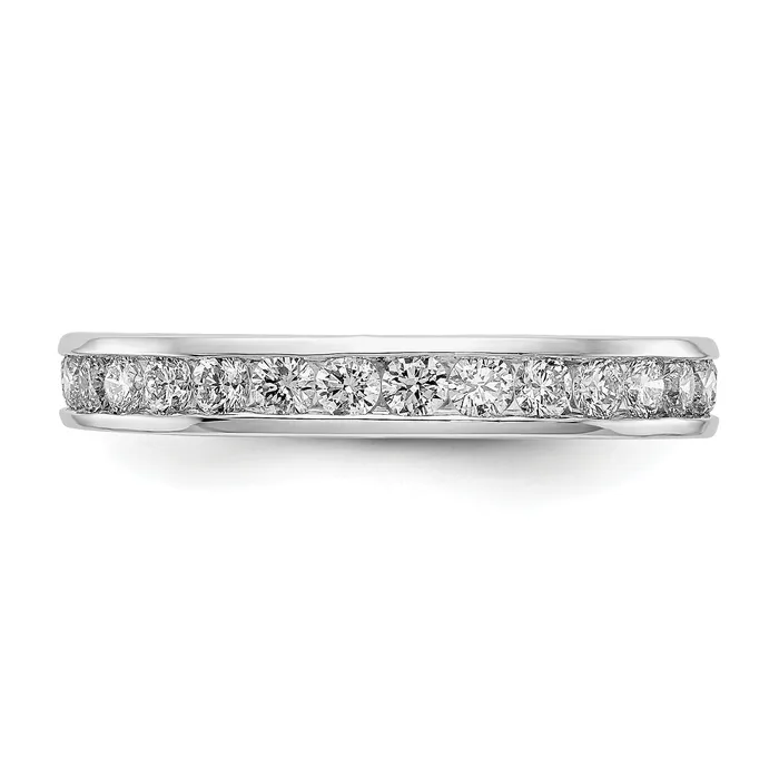 Rings Goldia Solid Real 14k White Gold Polished 1ct Channel Set CZ Eternity Wedding Band Ring
