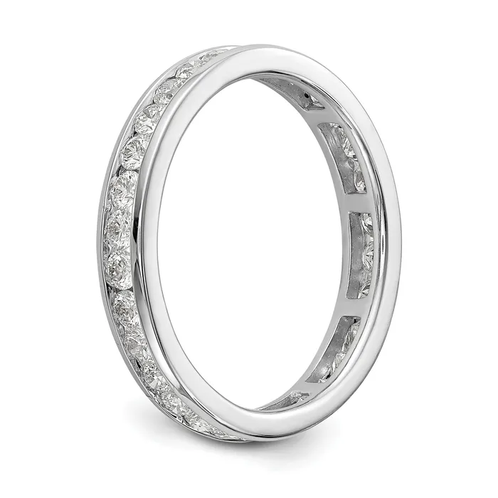 Rings Goldia Solid Real 14k White Gold Polished 1ct Channel Set CZ Eternity Wedding Band Ring