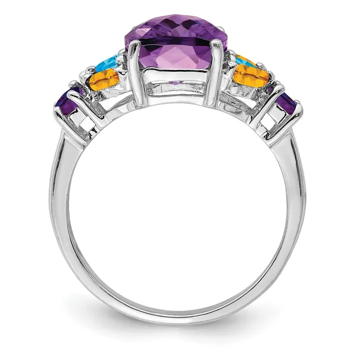 Rings Goldia Sterling Silver Rhodiumplated Amethyst Blue Topaz u0026 Citrine Ring
