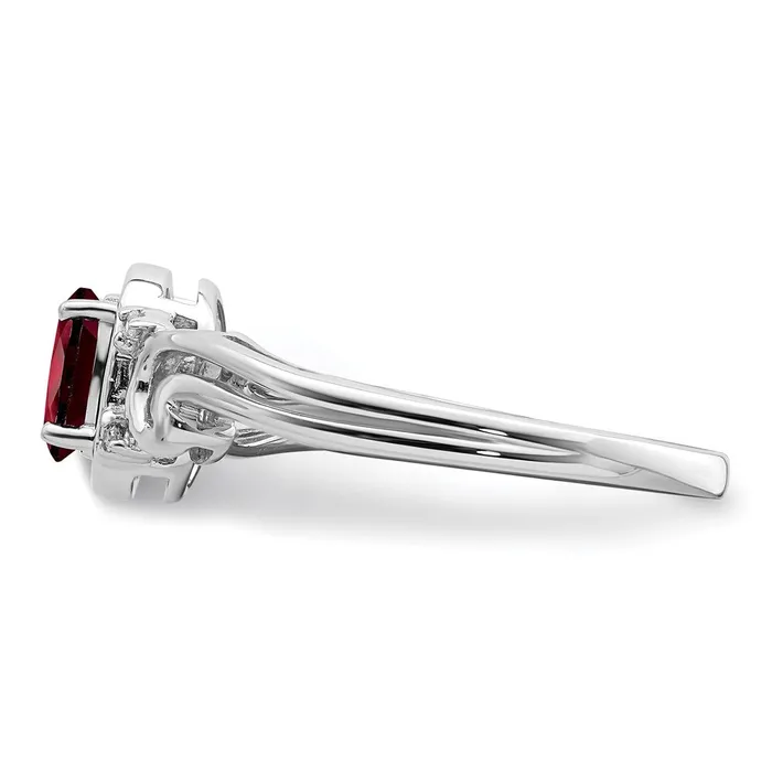 Rings Goldia Sterling Silver Rhodium Plated Diamond u0026 Garnet Oval Ring