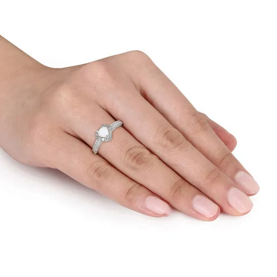 Rings JMS always Original Amour Silver 17 CT Diamond TW And 13 CT TGW Opal Fashion Ring Rings JMS always Original Amour Silver 17 CT Diamond TW And 13 CT TGW Opal Fashion Ring