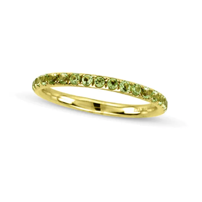 Rings Peridot Eternity Band in Solid 14K Gold Goldia