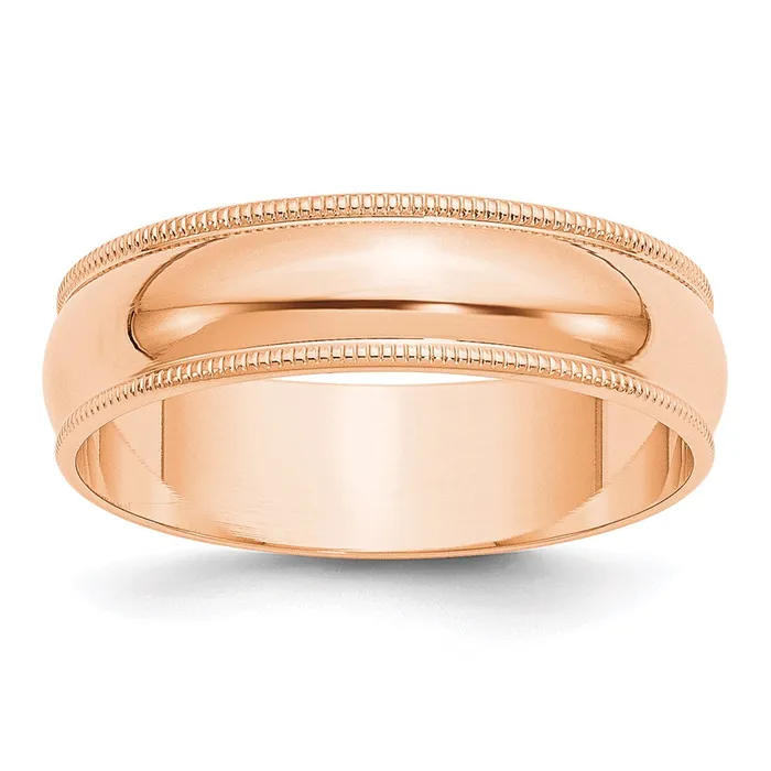 Rings Solid 14K Yellow Gold Rose Gold 6mm Light Weight Milgrain Half Round MensWomens Wedding Band Ring Size 9 Goldia Rings Solid 14K Yellow Gold Rose Gold 6mm Light Weight Milgrain Half Round MensWomens Wedding Band Ring Size 9 Goldia
