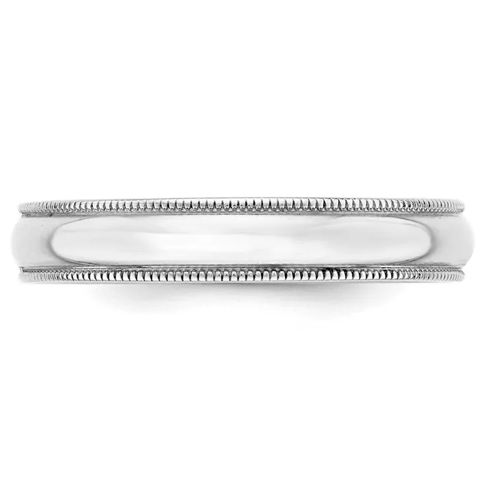 Rings Solid 18K White Gold 4mm Light Weight Milgrain Half Round MensWomens Wedding Band Ring Size 14 Goldia Rings Solid 18K White Gold 4mm Light Weight Milgrain Half Round MensWomens Wedding Band Ring Size 14 Goldia