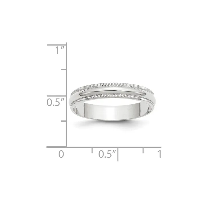 Rings Solid 18K White Gold 4mm Light Weight Milgrain Half Round MensWomens Wedding Band Ring Size 14 Goldia Rings Solid 18K White Gold 4mm Light Weight Milgrain Half Round MensWomens Wedding Band Ring Size 14 Goldia