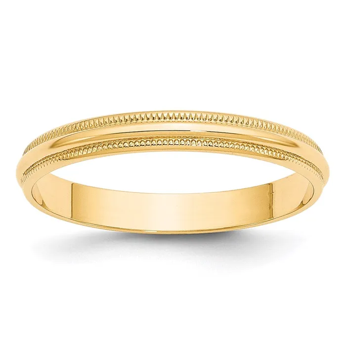 Rings Solid 18K Yellow Gold 3mm Light Weight Milgrain Half Round MensWomens Wedding Band Ring Size 13 Goldia Rings Solid 18K Yellow Gold 3mm Light Weight Milgrain Half Round MensWomens Wedding Band Ring Size 13 Goldia