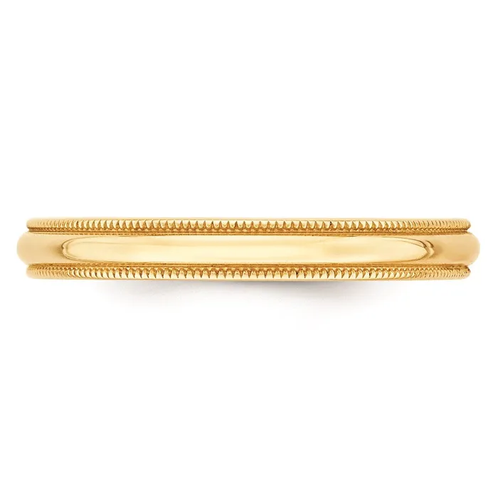 Rings Solid 18K Yellow Gold 3mm Light Weight Milgrain Half Round MensWomens Wedding Band Ring Size 13 Goldia Rings Solid 18K Yellow Gold 3mm Light Weight Milgrain Half Round MensWomens Wedding Band Ring Size 13 Goldia