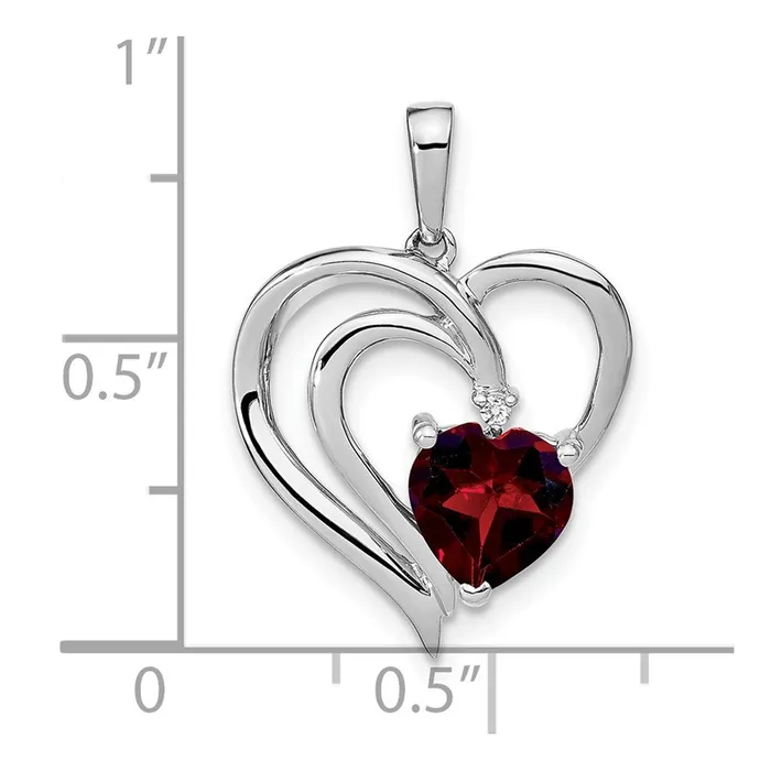 Sterling Silver Garnet and Real Diamond Pendant Goldia Necklaces