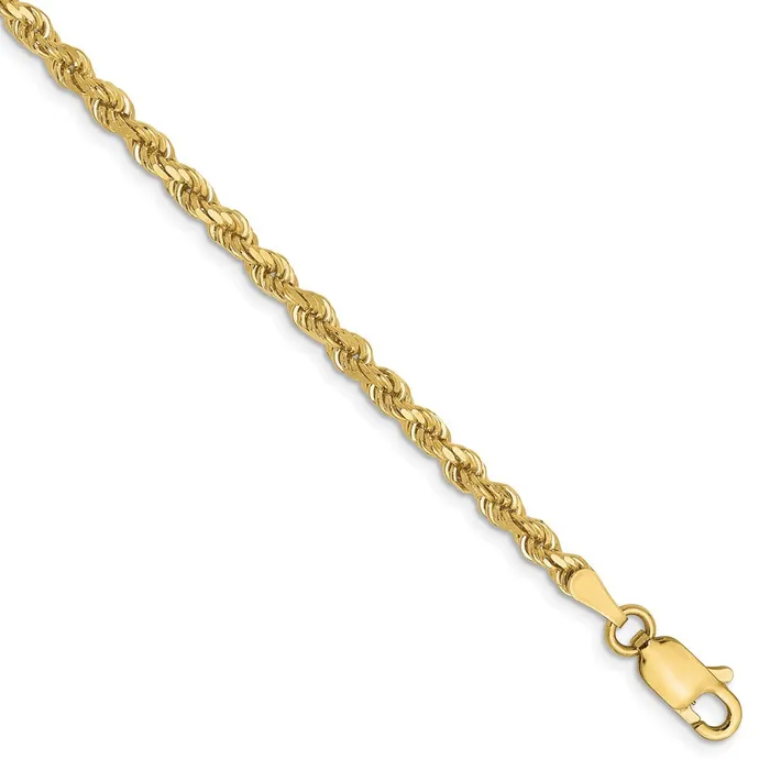 10K 275mm DiamondCut Rope Chain TreasureFineJewelers Necklaces