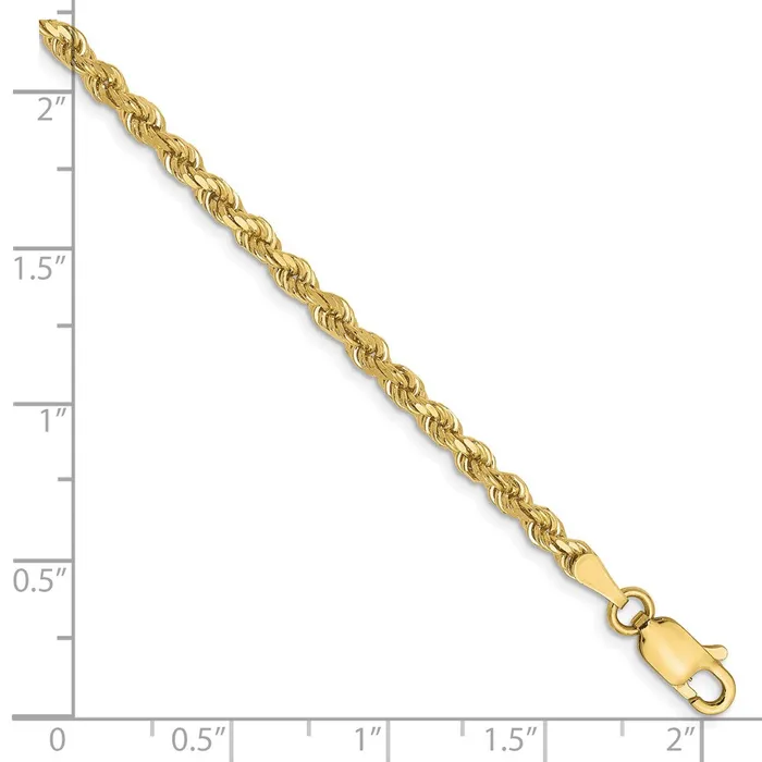 10K 275mm DiamondCut Rope Chain TreasureFineJewelers Necklaces