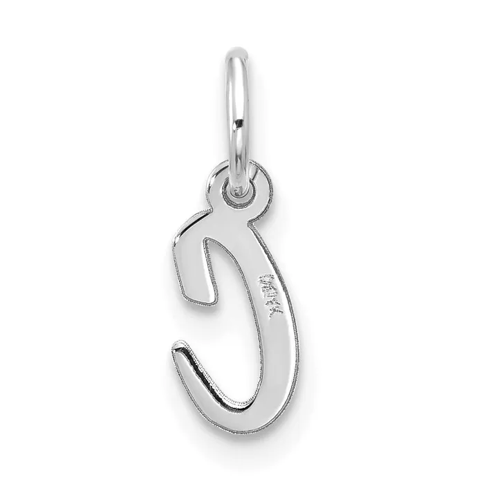 10k White Gold Small Script Initial C Charm TreasureFineJewelers Charm Necklaces