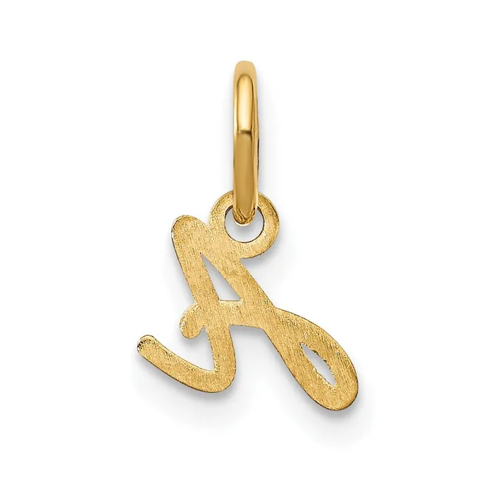 10k Yellow Gold Upper case Letter A Initial Charm TreasureFineJewelers Charm Necklaces