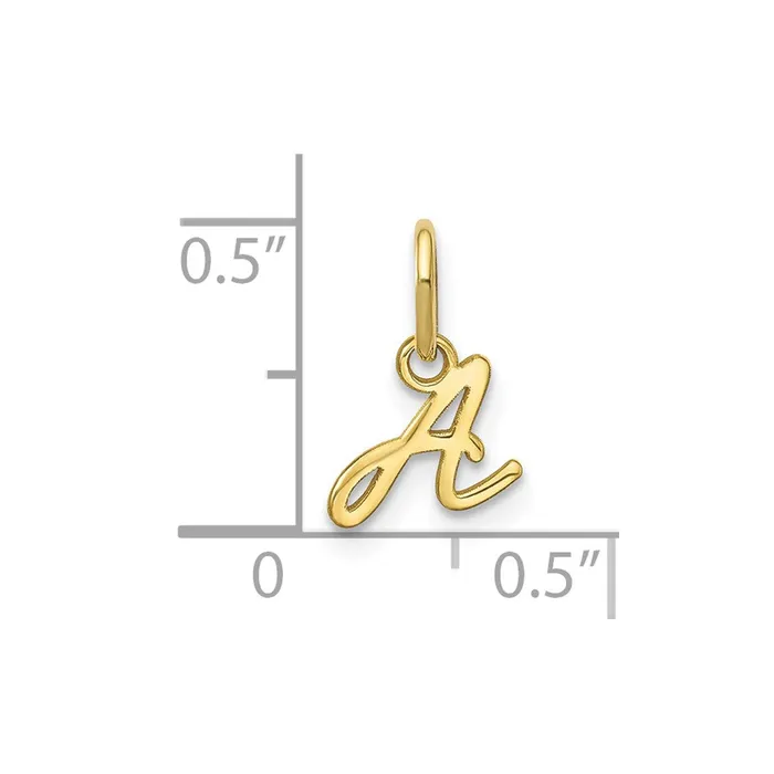 10k Yellow Gold Upper case Letter A Initial Charm TreasureFineJewelers Charm Necklaces