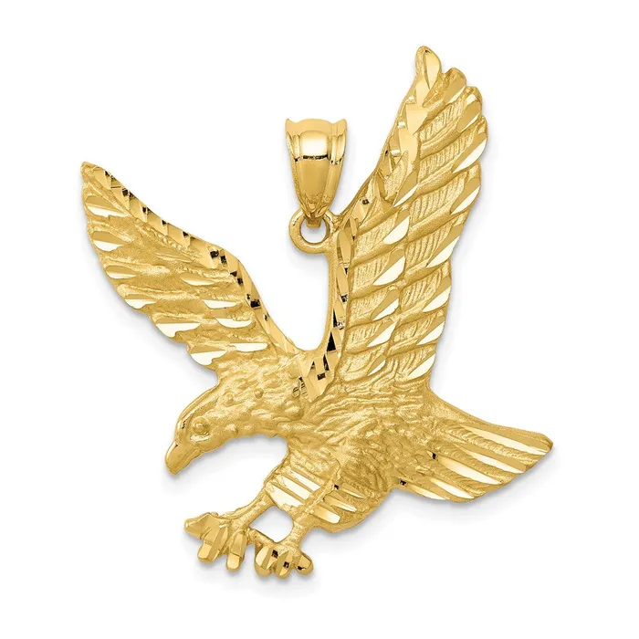14k Satin Diamondcut Eagle Pendant TreasureFineJewelers Necklaces
