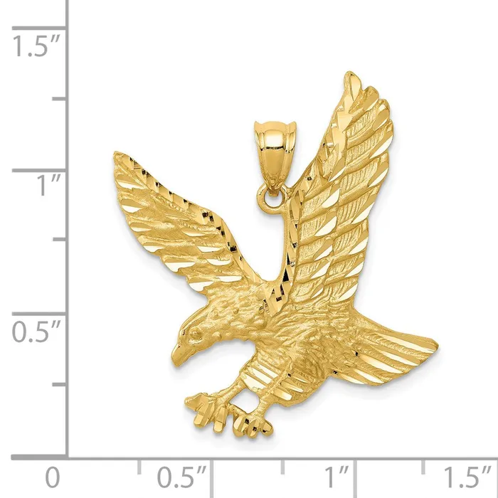 14k Satin Diamondcut Eagle Pendant TreasureFineJewelers Necklaces