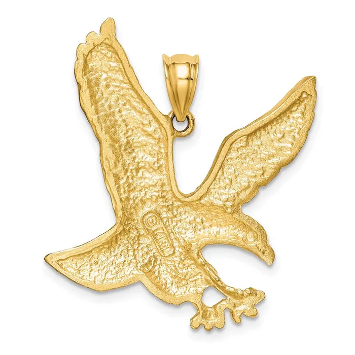 14k Satin Diamondcut Eagle Pendant TreasureFineJewelers Necklaces