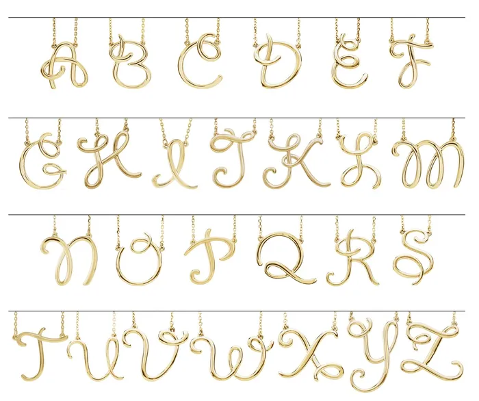 14K White Gold Script Initial I 16 Necklace TreasureFineJewelers Necklaces