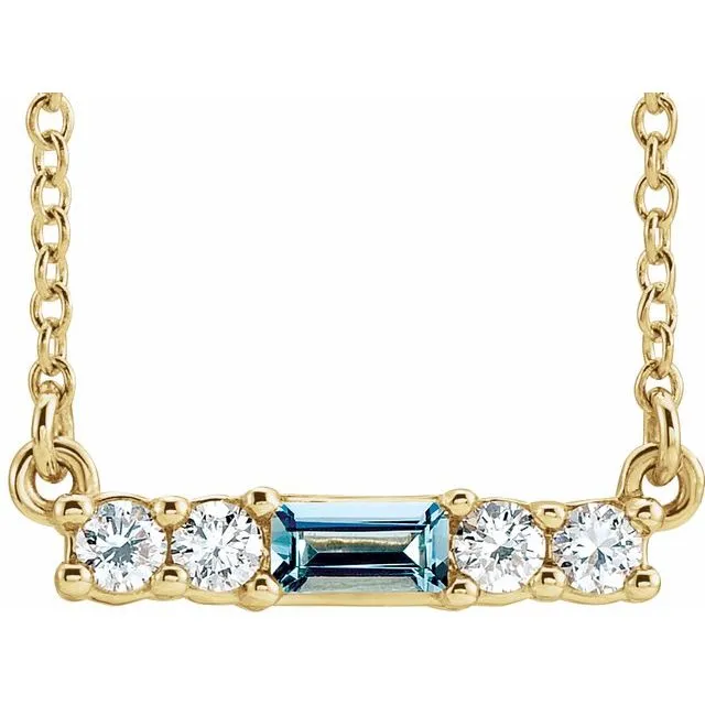 14K Yellow Aquamarine 15 CTW Diamond 16 Necklace TreasureFineJewelers Necklaces 14K Yellow Aquamarine 15 CTW Diamond 16 Necklace TreasureFineJewelers Necklaces