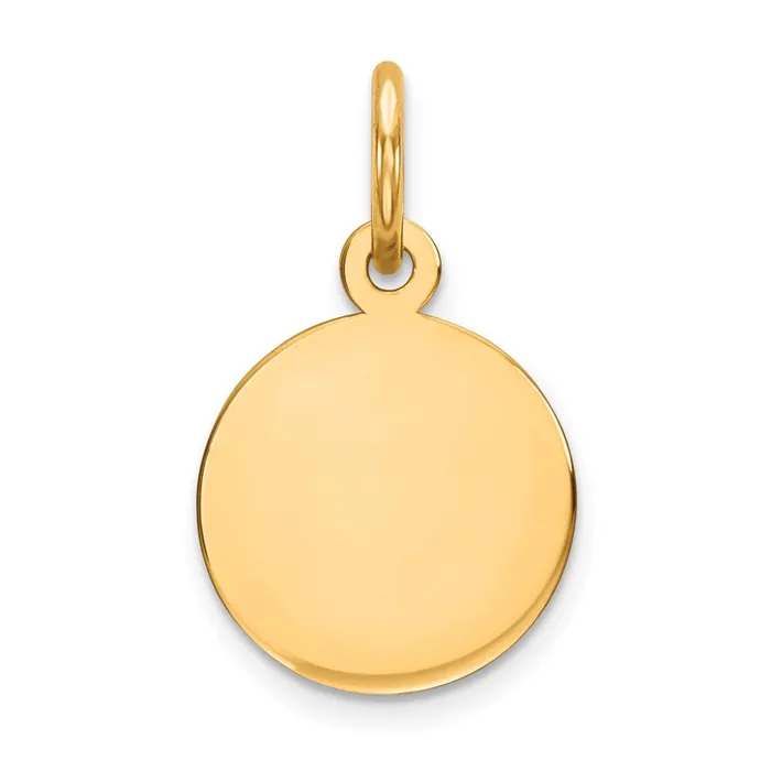 14k Yellow Gold Plain 018 Gauge Circular Engravable Disc Charm TreasureFineJewelers Charm Necklaces 14k Yellow Gold Plain 018 Gauge Circular Engravable Disc Charm TreasureFineJewelers Charm Necklaces